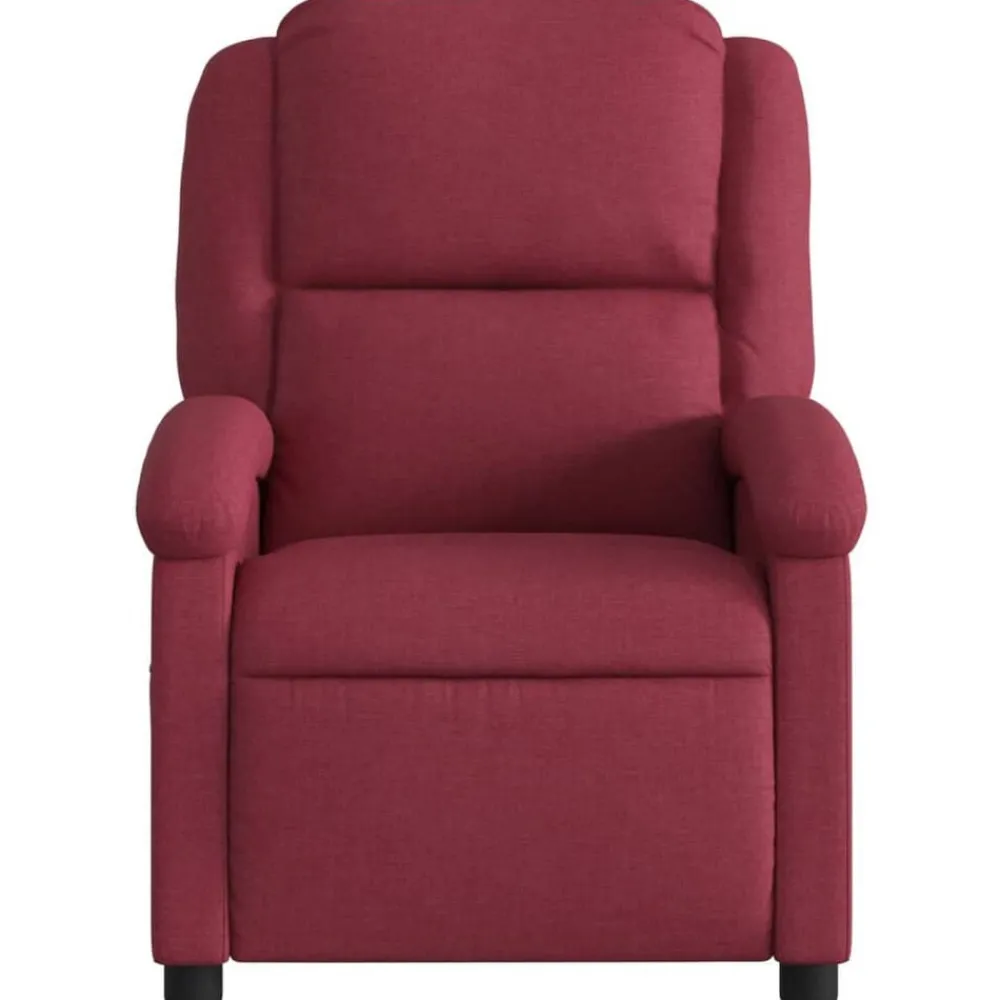 Stoelen*vidaXL Fauteuil verstelbaar stof Wijnrood