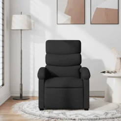 Stoelen*vidaXL Fauteuil verstelbaar stof Zwart