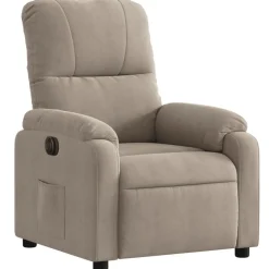 Stoelen*vidaXL Fauteuil verstelbaar elektrisch microvezelstof Taupe