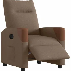 Stoelen*vidaXL Fauteuil verstelbaar elektrisch stof Bruin