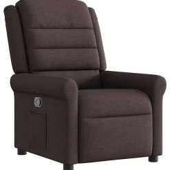 Stoelen*vidaXL Fauteuil verstelbaar stof Donkerbruin