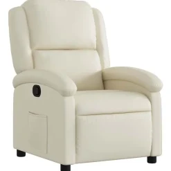 Stoelen*vidaXL Fauteuil verstelbaar kunstleer crèmekleurig Crème