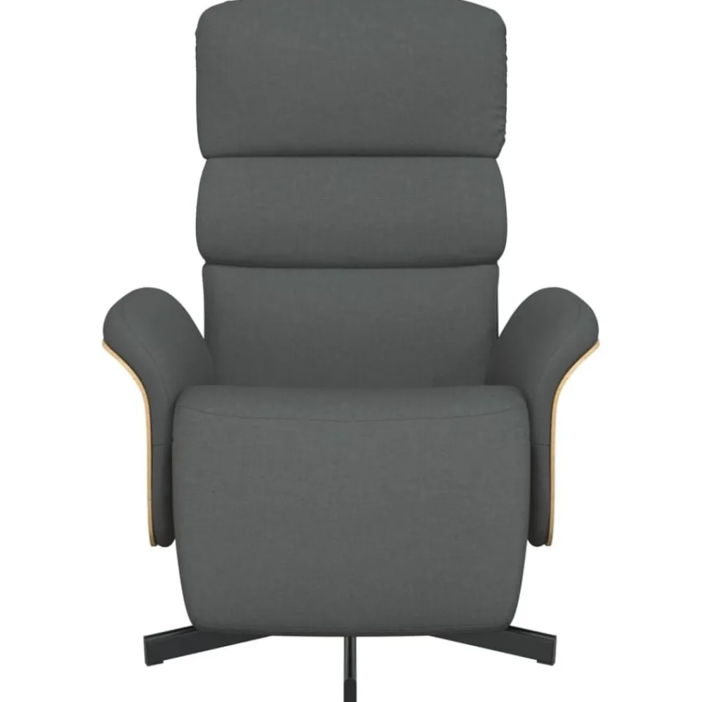 Stoelen*vidaXL Fauteuil verstelbaar met voetensteun stof Donkergrijs