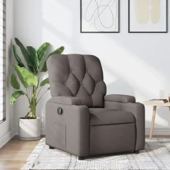 Stoelen*vidaXL Fauteuil verstelbaar stof Taupe