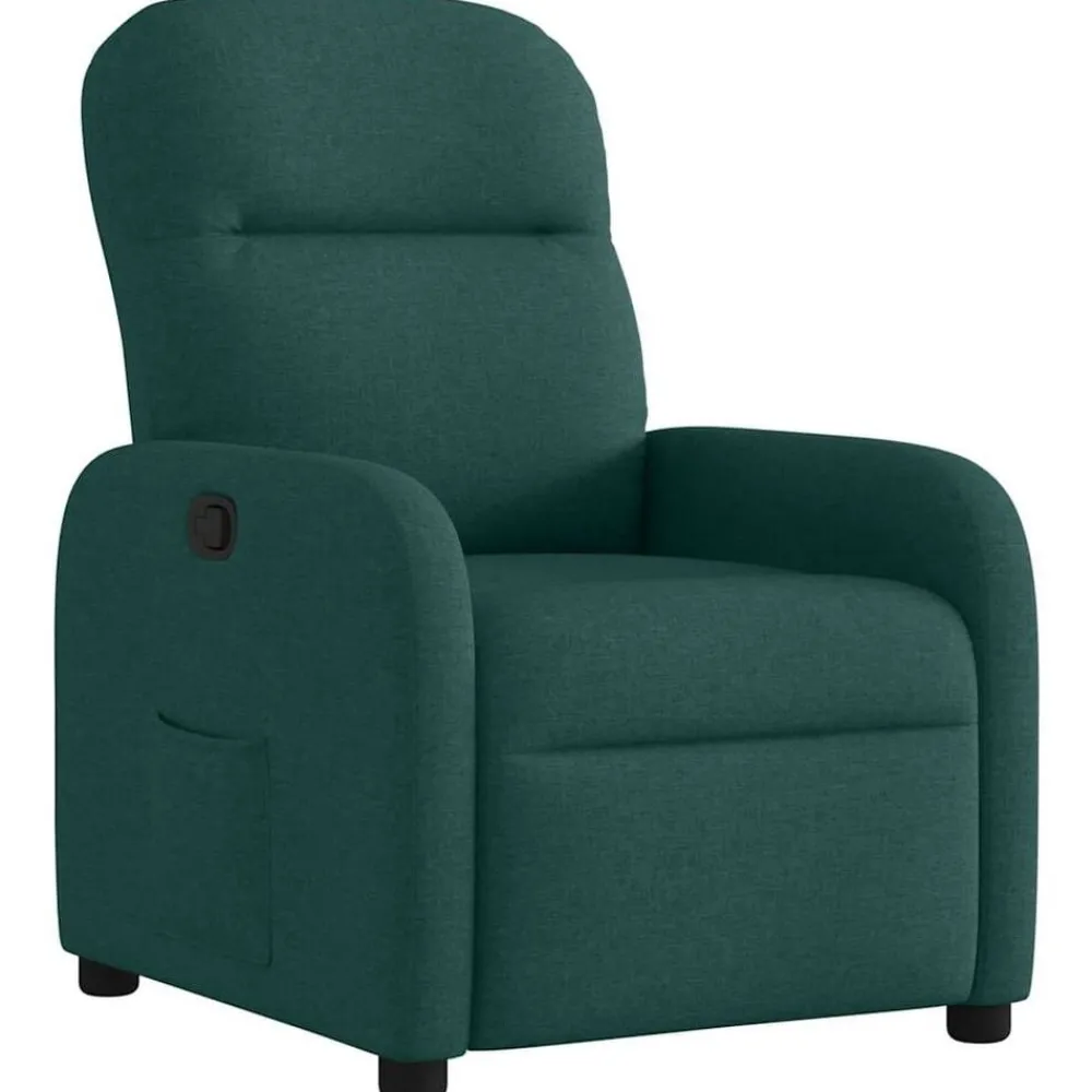Stoelen*vidaXL Fauteuil verstelbaar stof Donkergroen