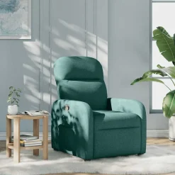 Stoelen*vidaXL Fauteuil verstelbaar stof Donkergroen