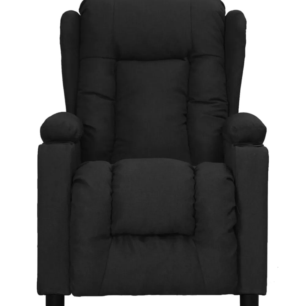 Stoelen*vidaXL Fauteuil verstelbaar stof Zwart