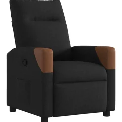 Stoelen*vidaXL Fauteuil verstelbaar stof Zwart