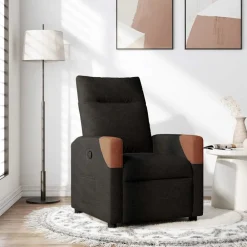 Stoelen*vidaXL Fauteuil verstelbaar stof Zwart