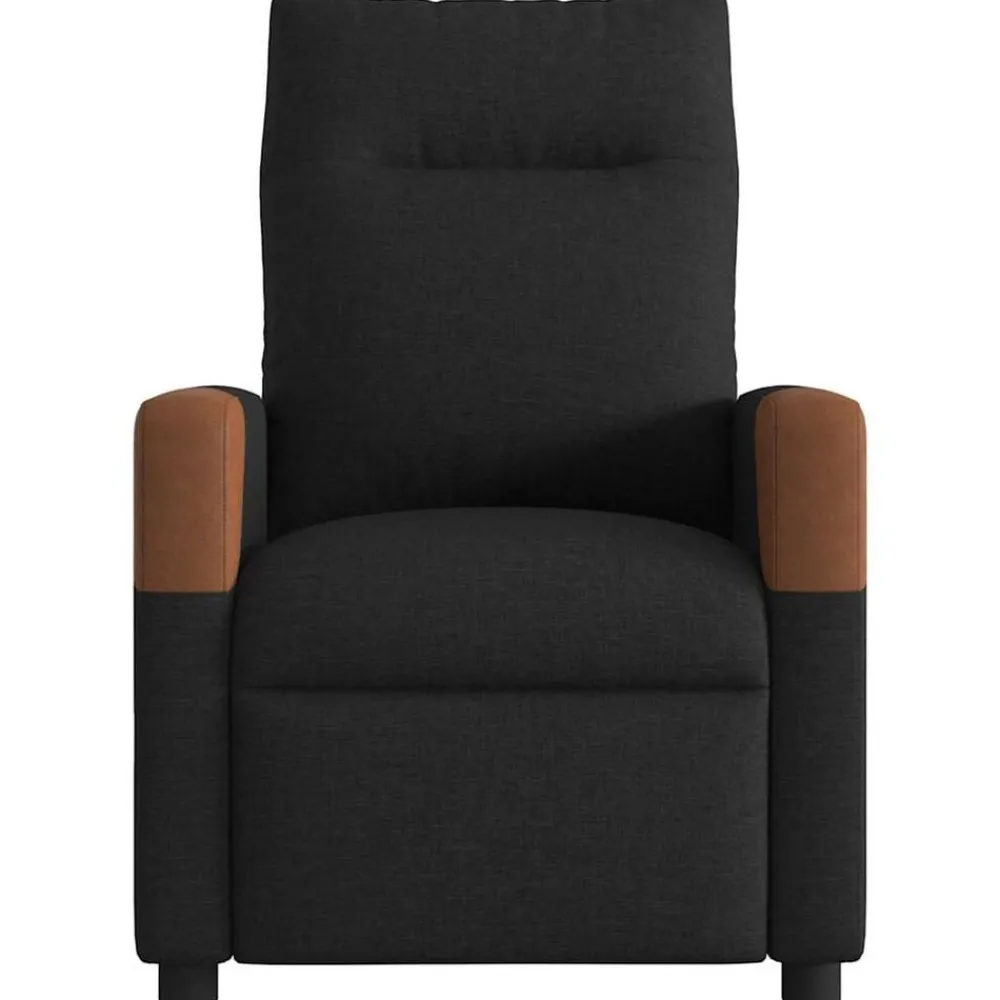 Stoelen*vidaXL Fauteuil verstelbaar stof Zwart