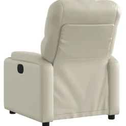 Fauteuil verstelbaar kunstleer crèmekleurig><noscript><img width=