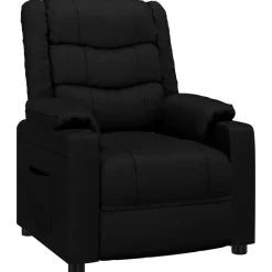 Stoelen*vidaXL Fauteuil verstelbaar kunstleer Zwart