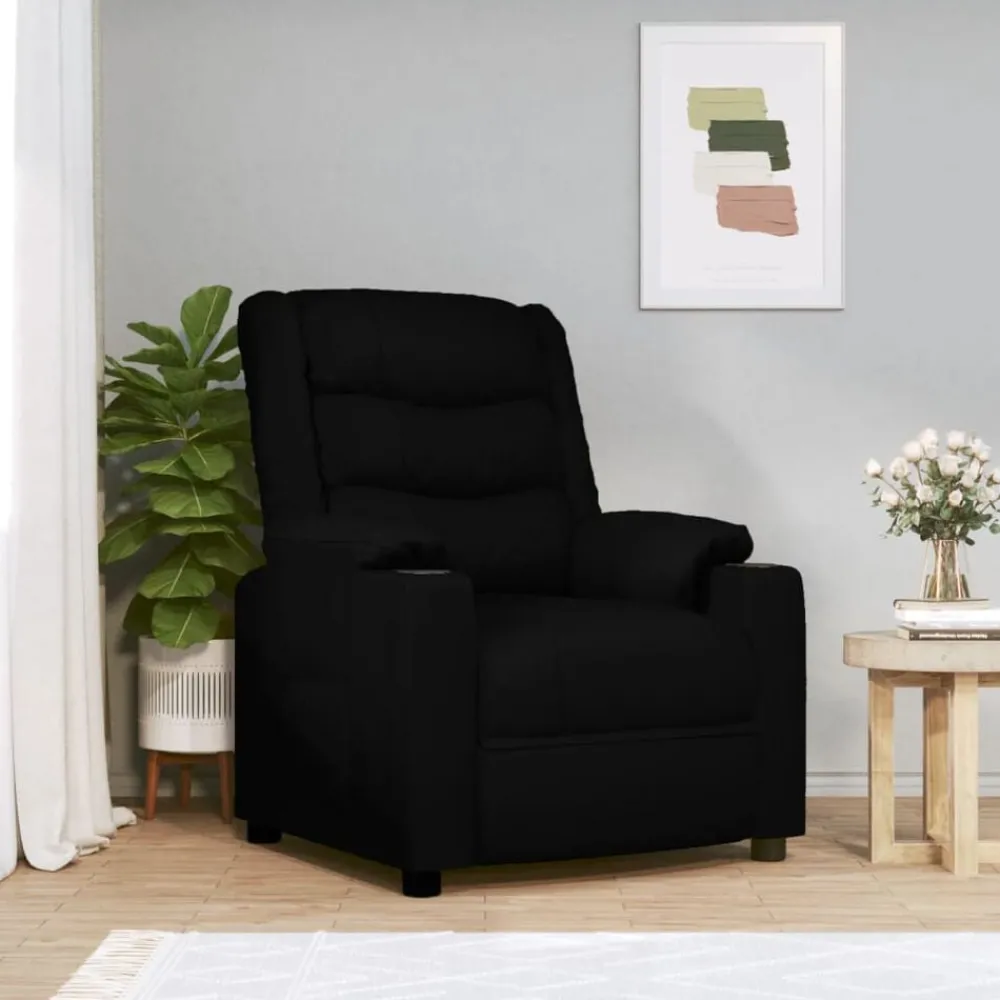 Stoelen*vidaXL Fauteuil verstelbaar kunstleer Zwart