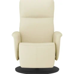 Fauteuil verstelbaar met voetensteun kunstleer crèmekleurig><noscript><img width=