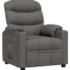 Fauteuil verstelbaar stof donkergrijs>vidaXL New