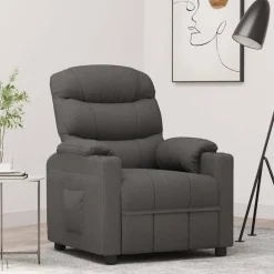 Fauteuil verstelbaar stof donkergrijs>vidaXL New