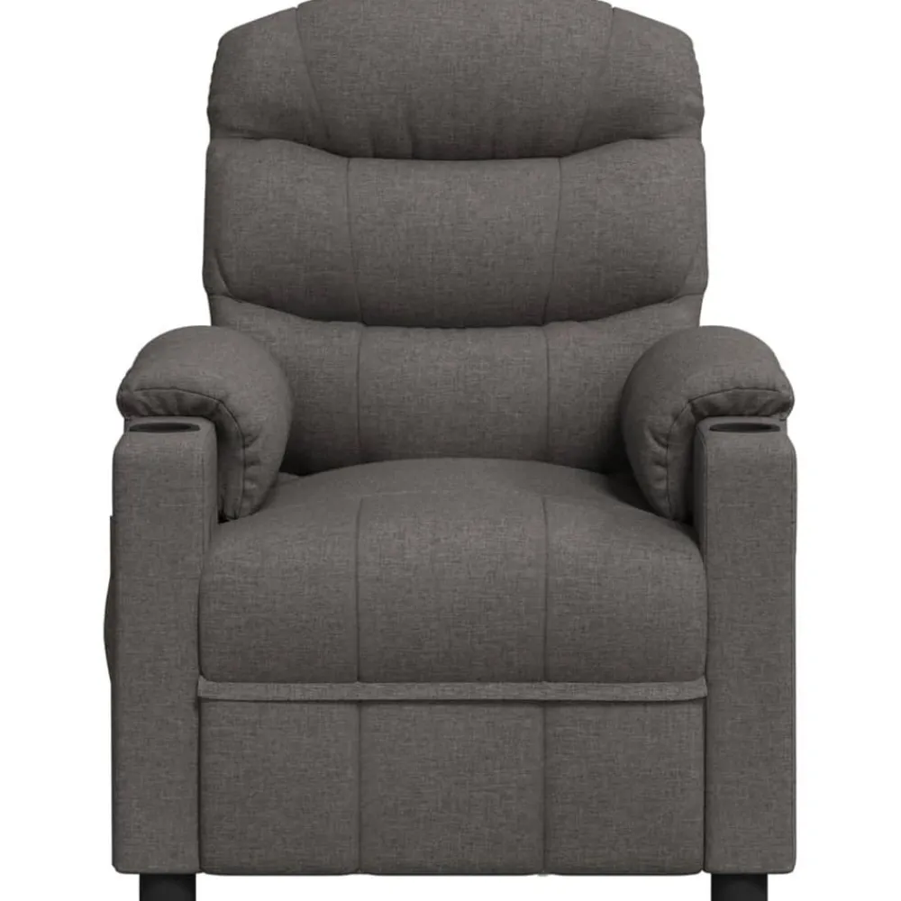 Fauteuil verstelbaar stof donkergrijs>vidaXL New
