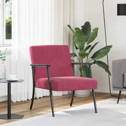 Stoelen*vidaXL Fauteuil 59 x 75 x 78 cm Fluweel Wijnrood