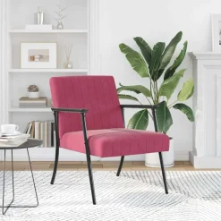 Stoelen*vidaXL Fauteuil 59 x 75 x 78 cm Fluweel Wijnrood