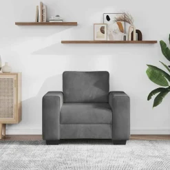 Banken*vidaXL Fauteuil 100x77x82 cm fluweel Donkergrijs