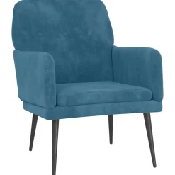 Stoelen*vidaXL Fauteuil 62x79x79 cm fluweel Blauw