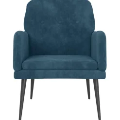 Stoelen*vidaXL Fauteuil 62x79x79 cm fluweel Blauw
