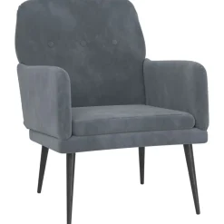 Stoelen*vidaXL Fauteuil 62x79x79 cm fluweel Donkergrijs