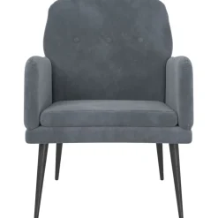 Stoelen*vidaXL Fauteuil 62x79x79 cm fluweel Donkergrijs