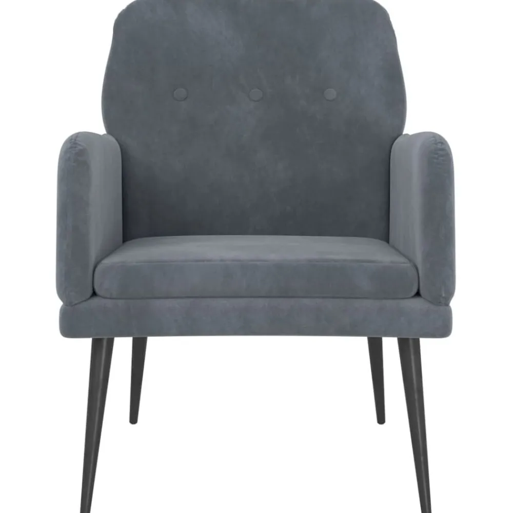 Stoelen*vidaXL Fauteuil 62x79x79 cm fluweel Donkergrijs