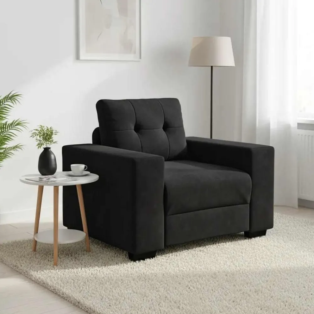 Banken*vidaXL Fauteuil 100x78x80 cm fluweel Zwart