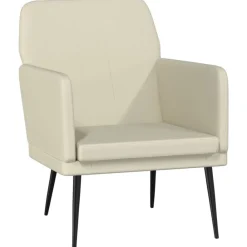 Stoelen*vidaXL Fauteuil 61x78x80 cm kunstleer crèmekleurig Crème