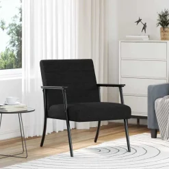 Stoelen*vidaXL Fauteuil 59 x 75 x 78 cm Stof Zwart