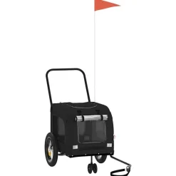 Huisdierbenodigdheden*vidaXL Fietskar voor huisdieren met opslag 124,5 x 63,5 x 53 cm Zwart