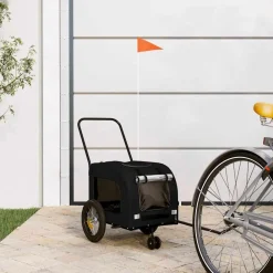 Huisdierbenodigdheden*vidaXL Fietskar voor huisdieren met opslag 124,5 x 63,5 x 53 cm Zwart