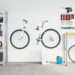 Buitensport*vidaXL Fietsreparatiehouder inklapbaar wandmontage rood en zwart staal