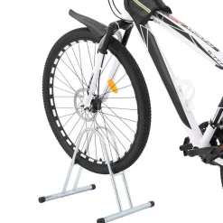 Buitensport*vidaXL Fietsstandaard voor 1 fiets vrijstaand gegalvaniseerd staal Zilver