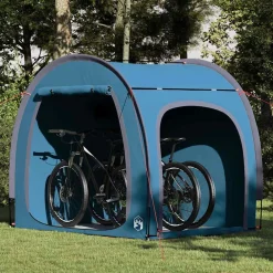 Buitensport*vidaXL Fietstent met dak met opslag 218 x 156 x 180 cm Blauw