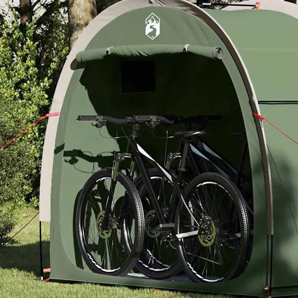 Fietstent met dak met opslag 210 x 90 x 174 cm>vidaXL
