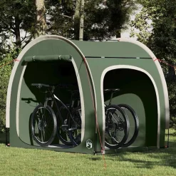 Buitensport*vidaXL Fietstent met dak met opslag 218 x 156 x 180 cm Groen