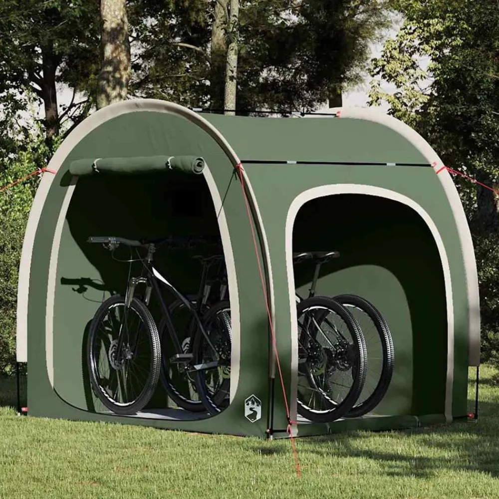 Buitensport*vidaXL Fietstent met dak met opslag 218 x 156 x 180 cm Groen