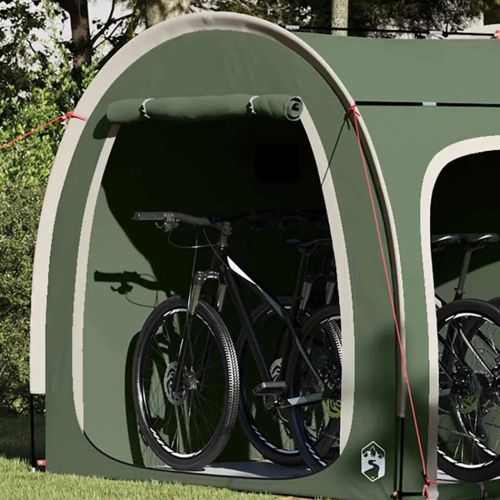 Buitensport*vidaXL Fietstent met dak met opslag 218 x 156 x 180 cm Groen