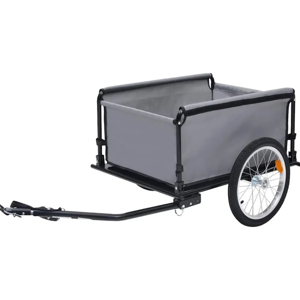 Buitensport*vidaXL Fietstrailer 65 kg Grijs en oranje