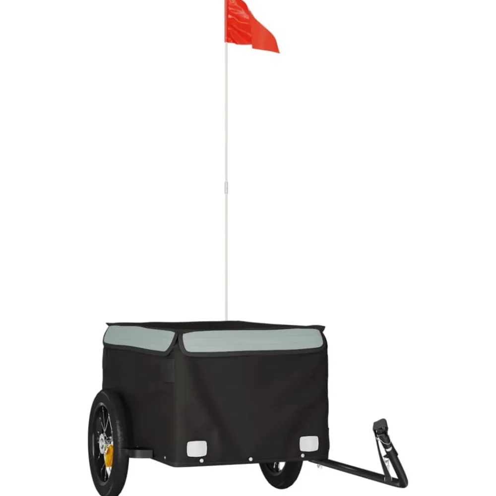 Buitensport*vidaXL Fietstrailer 30 kg ijzer zwart en Grijs