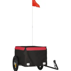 Buitensport*vidaXL Fietstrailer 30 kg ijzer zwart en Rood