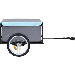 Buitensport*vidaXL Fietstrailer 65 kg Zwart en blauw