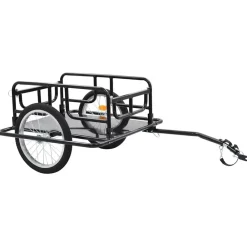 Buitensport*vidaXL Fietstrailer 130x73x48,5 cm staal zwart