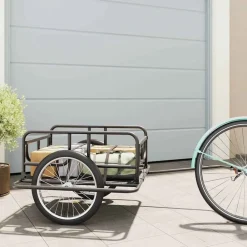 Buitensport*vidaXL Fietstrailer 130x73x48,5 cm staal zwart