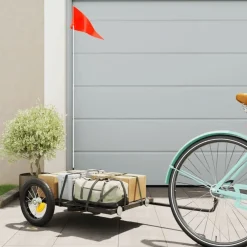 Fietstrailer 122x53x28 cm ijzer zwart>vidaXL Best