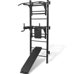 Fitness*vidaXL Fitnessapparaat wandgemonteerd zwart