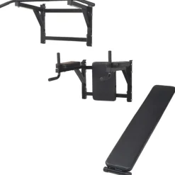 Fitness*vidaXL Fitnessapparaat wandgemonteerd zwart